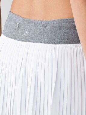 lululemon athletica Pleat to Street II Skort White with Heathered Slate